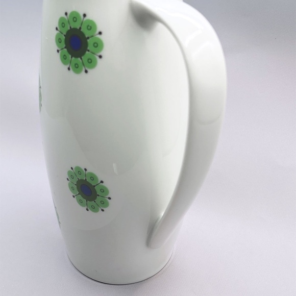 Thomas Rosenthal Germany MCM Medallion Porcelain Green Pinwheel Flower Tea Pot - Picture 3 of 5